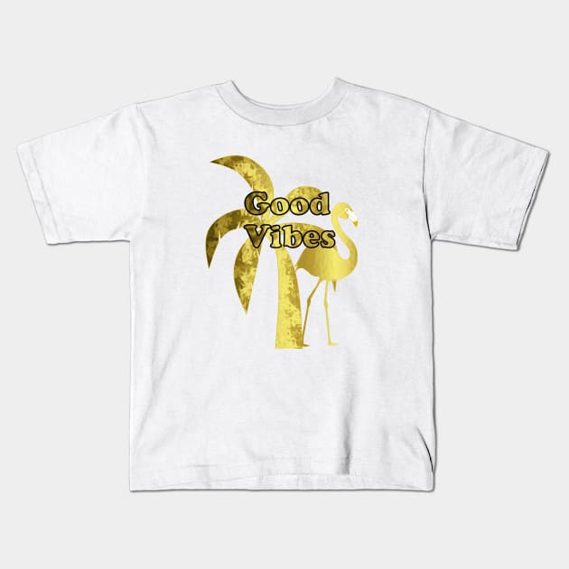 Tropical Good Vibes - Good Vibes Quotes Kids T-Shirt by SartorisArt1